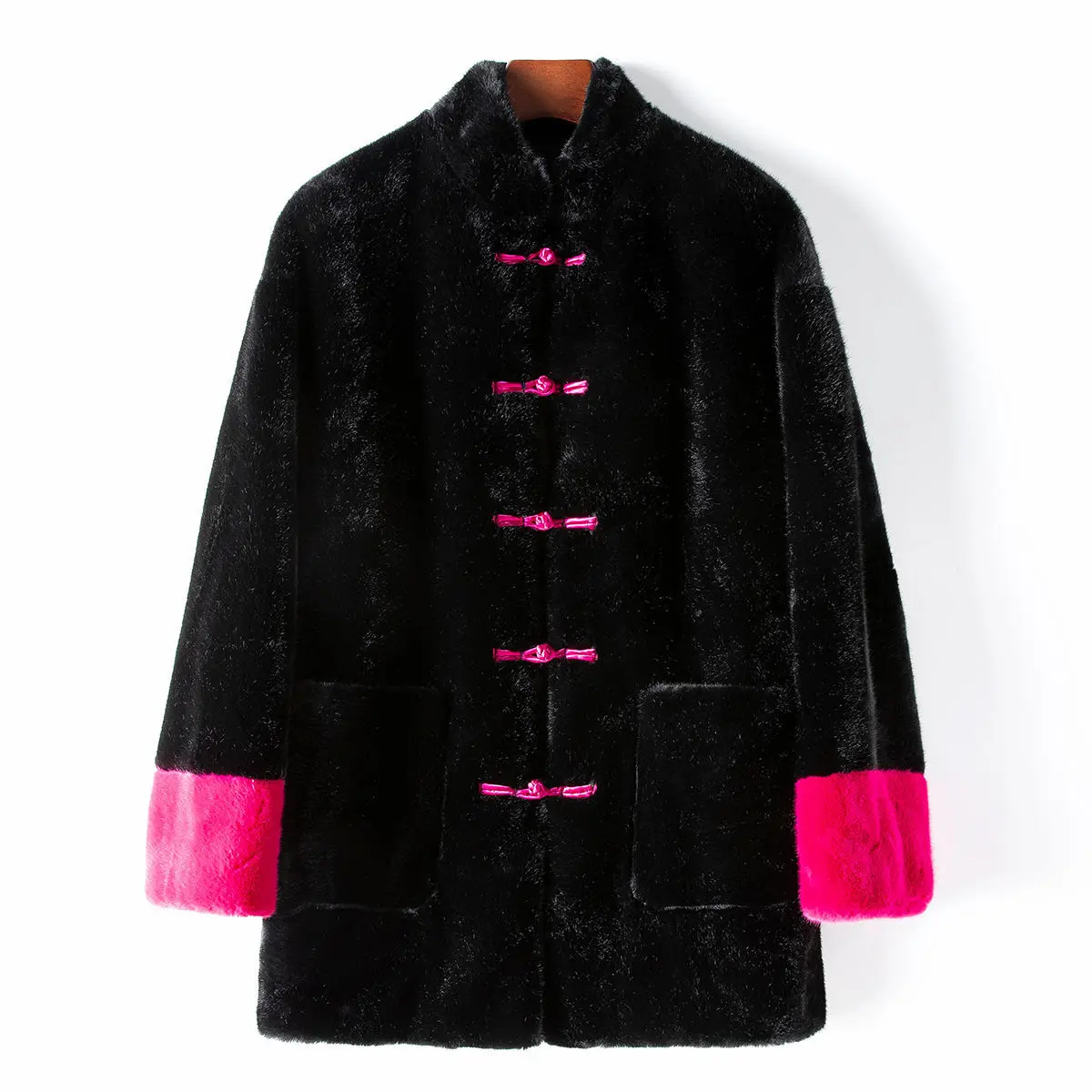 TrendWoman Clothing2024 Winter New Product Mid Length Environmentally Friendly Fur Coat For Women'S Internet Popular Gold Mink F