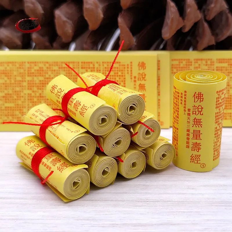 

total 80pcs Four styles BUDDHA Tathagata Heart Sutra Mantra MINI Scriptures Paper roll amulet talisman Temple