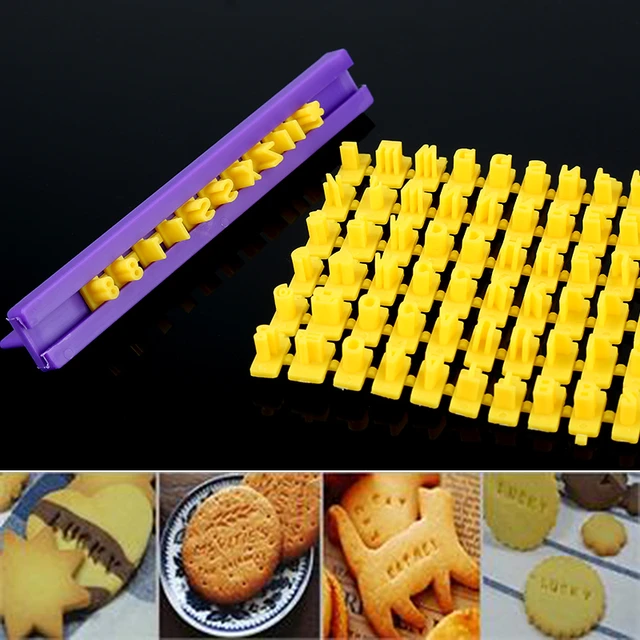 26PCS/Set Cookie Stamp Impress Cookie Cutters Alphabet Letter Fondant Cake  Biscuit Mold Letter Shape DIY Cookie Biscuit Alphabet Letters Cake Tool  Embosser Cutter 