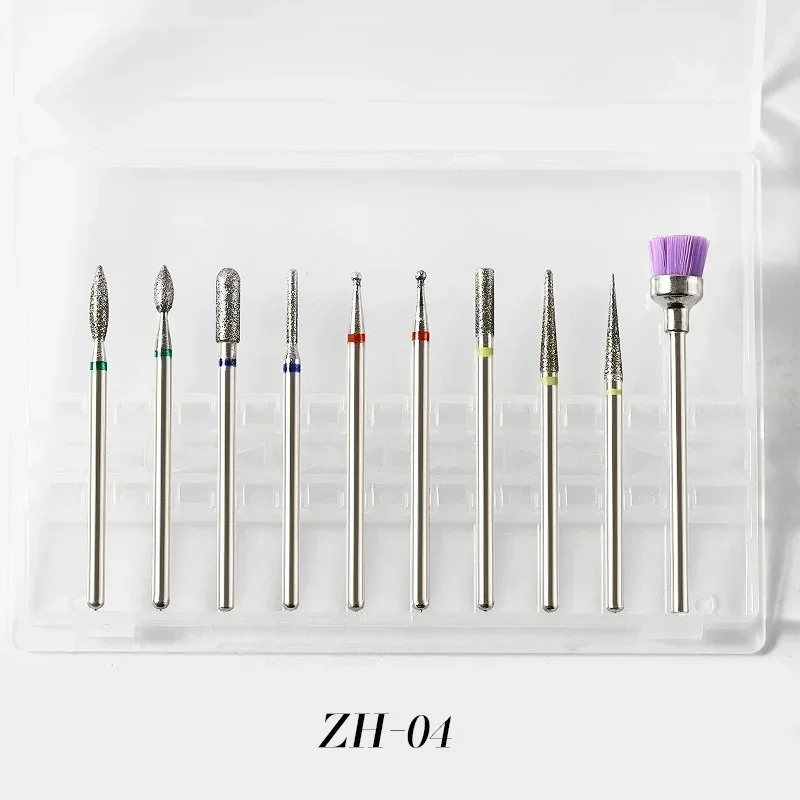 Diamond Milling Cutters for Manicure Electric Clean Foot Cuticle Nail Machine Nail Polishing Tool 10Pcs