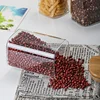 Square bamboo lid sealed transparent glass jar Food tea multi-grain storage jar Coffee storage jar Large capacity spice jar 2