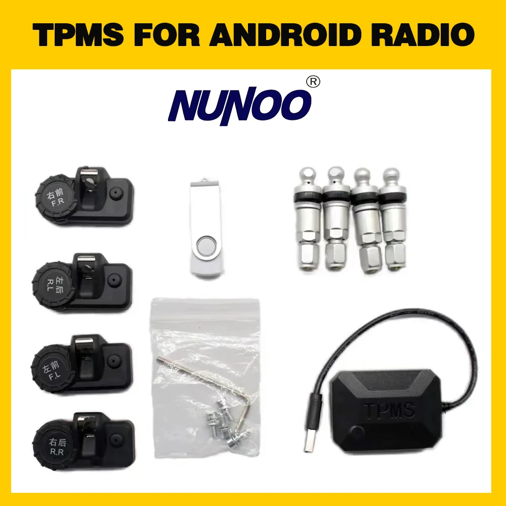 

Монитор давления в шинах Nunoo USB TPMS Android, 4 внутренних датчика, навигация, беспроводная передача