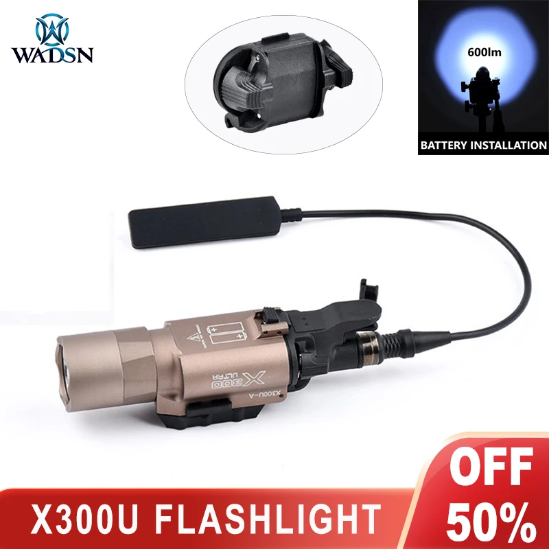 Wadsn Tactical X300u Flashlight Metal X300 Pistol Lights Hunting Weapon
