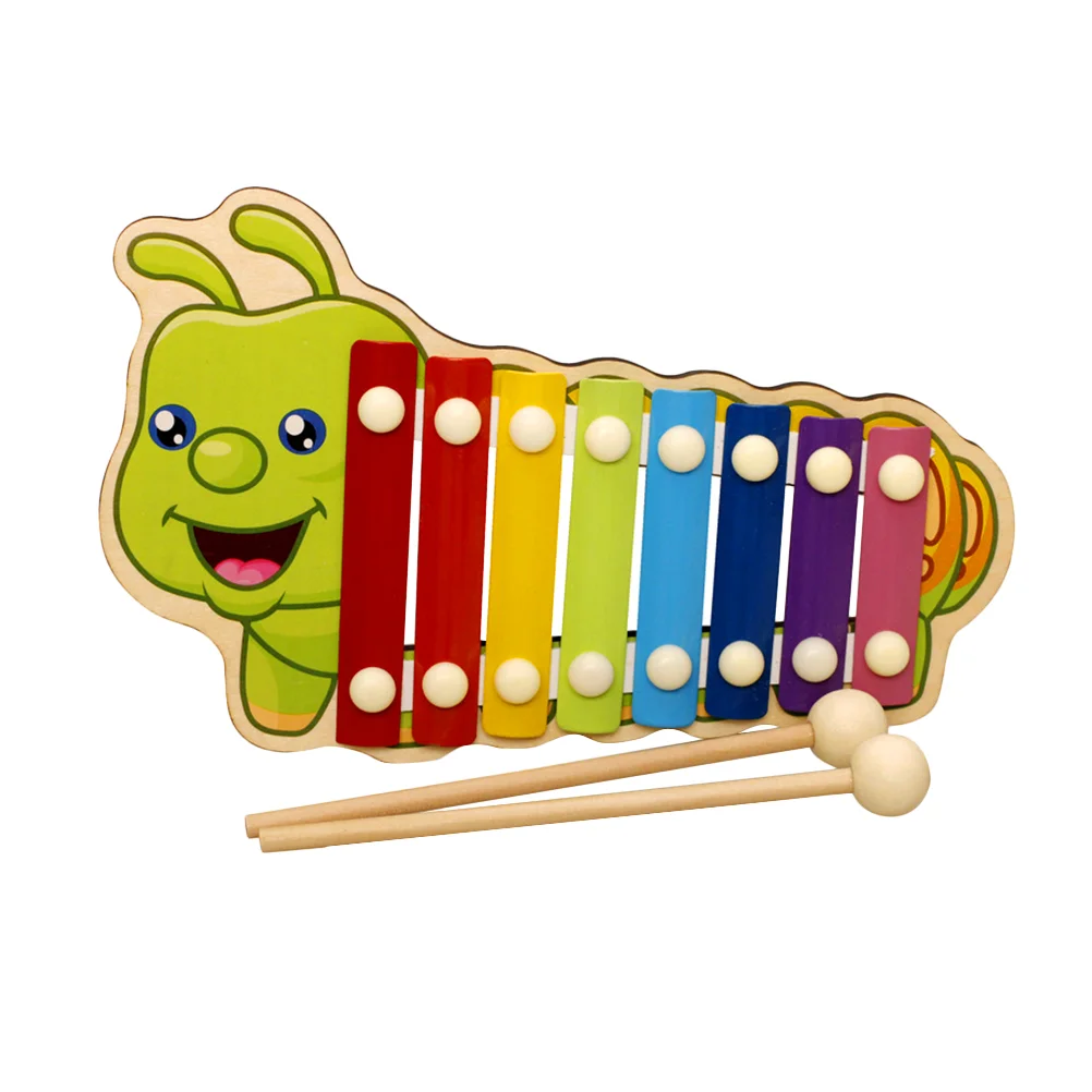 

1 Box of Toddler Musical Instrument Cartoon Serinette Musical Toys Wooden Hand Knock Piano Toddler Instruments Xylophone for