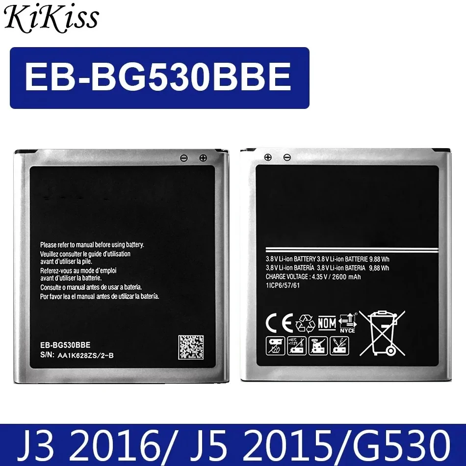 

EB-BG530BBE Аккумулятор мобильного телефона для Samsung Galaxy, Grand Prime, J3, J5, SM, G530, G530H, G530F, J500, J500F, 2600 мАч