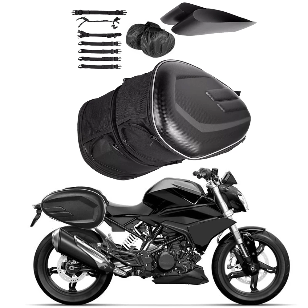 

1 Pair Motorcycle Side Bags Tool Box Saddle Bag Suitcases Luggage with Waterproof Cover