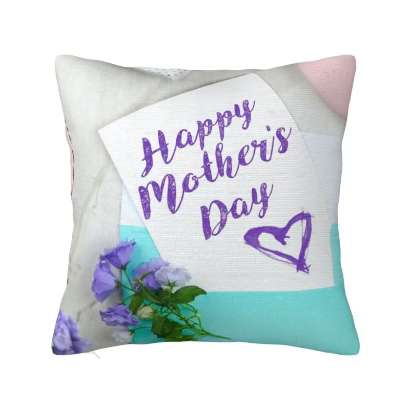 

Happy Mom Luxury Throw Pillow Cover Decoracion Salon Case Mother's Day Sofa Cushion Cover For Living Room