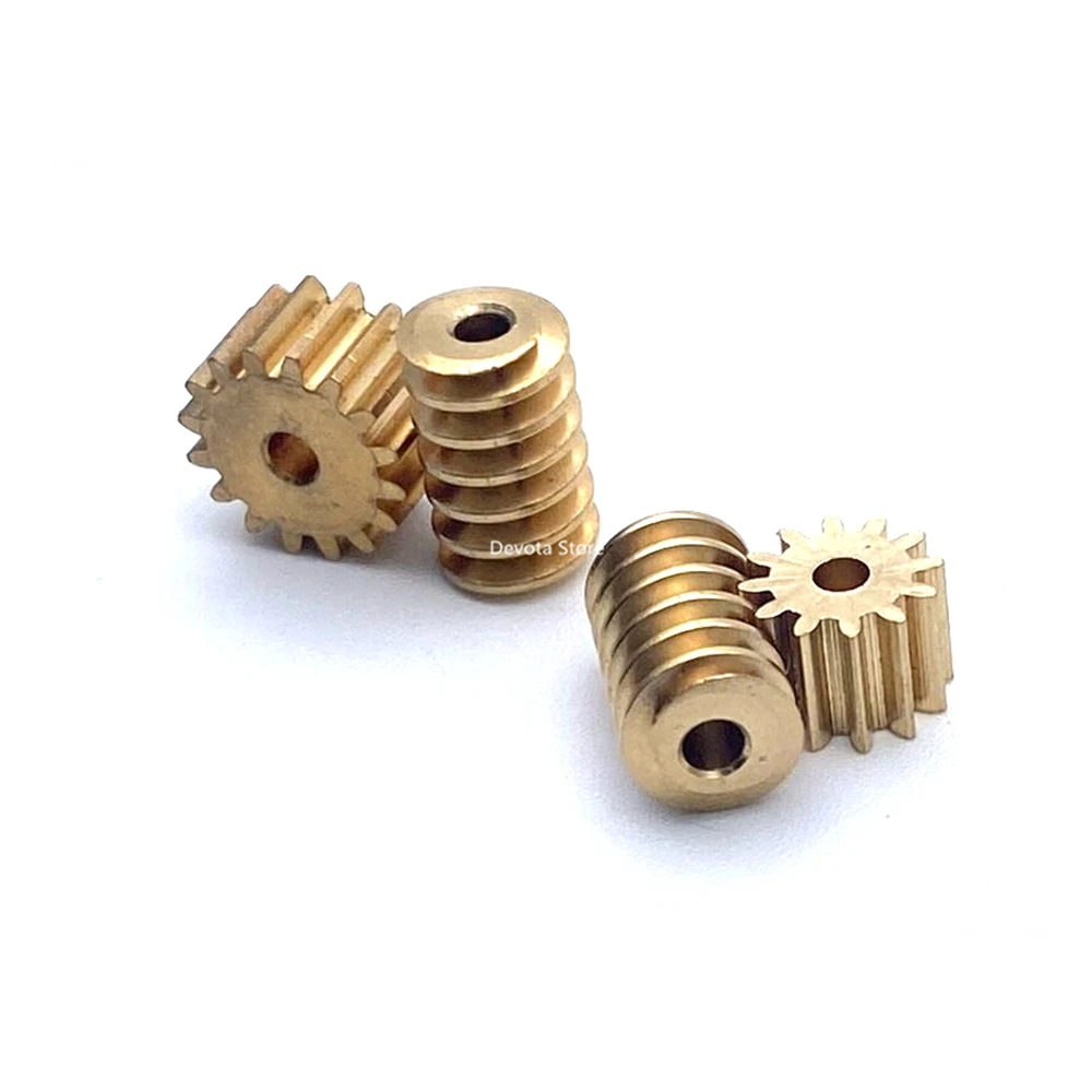 Motor Gear Transmission Gear Electric Bike Gear Cassette Deck Tape Gear Electric Chain Saw Gear 0.5M Copper Worm Gear Drive Combination 12/15/16/18/32 Teeth 2/3MM 2MM Step Hole DIY Model