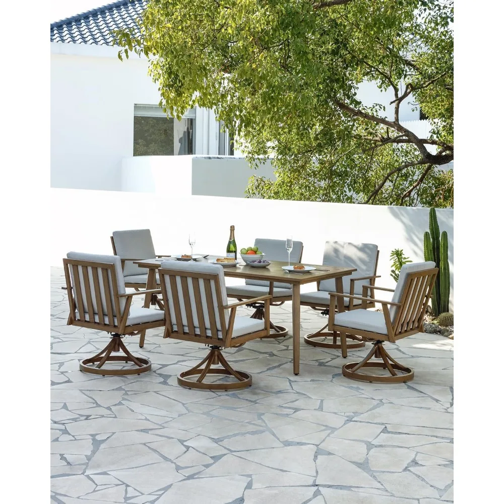 Outdoor Swivel Patio Dining Chair Set of 2,Pieces Outdoor Aluminum Patio Swivel Chairs with Cushions,Dining Furniture Chairs Set 3