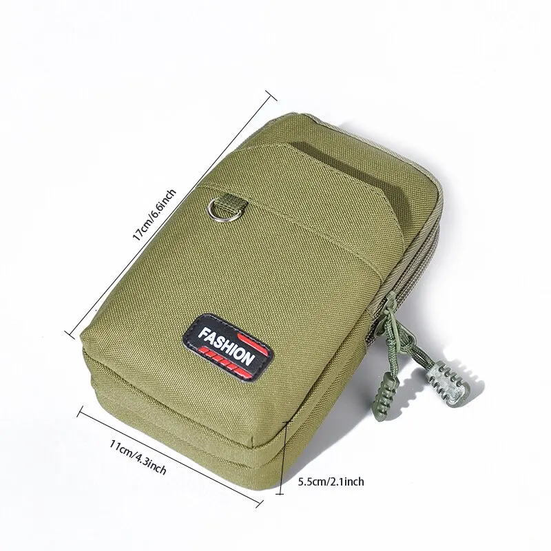 Tactical Waist Bag Double Layer Outdoor Military Men Phone Pouch Camping Hunting Green