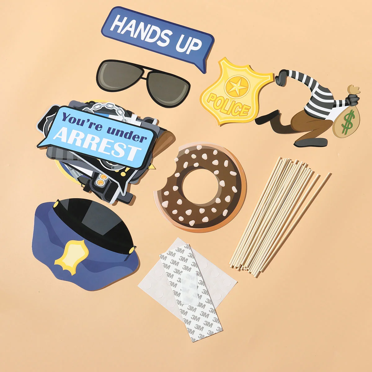 

Party Camera Props Creative Photo Prop Photo Supplies Kids Birthday Party Decorations Thief Role Play Photo Props