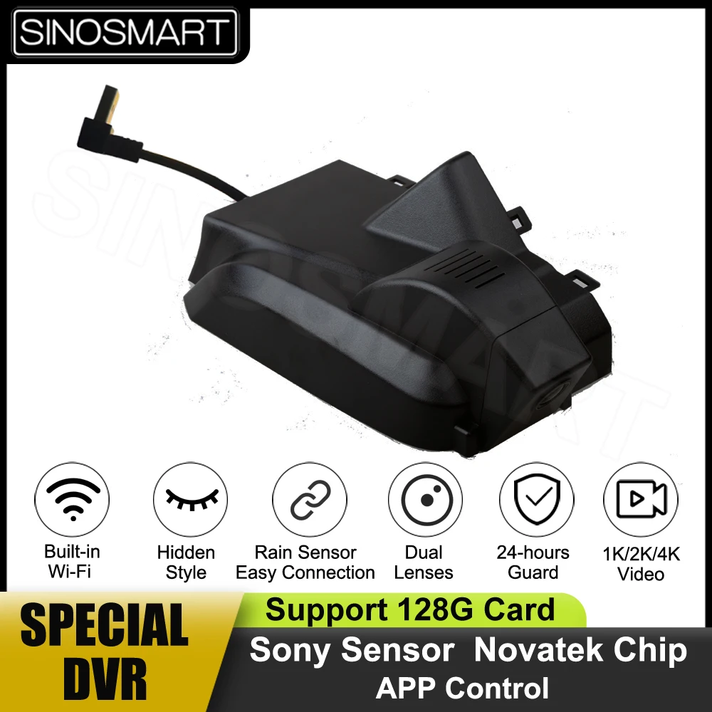 SINOSMART 1080P Dash Car DVR Camera Cycle Recording Geely Atlas PRO STAR ZONE APP WIFI Control SONY IMX307 USB Default