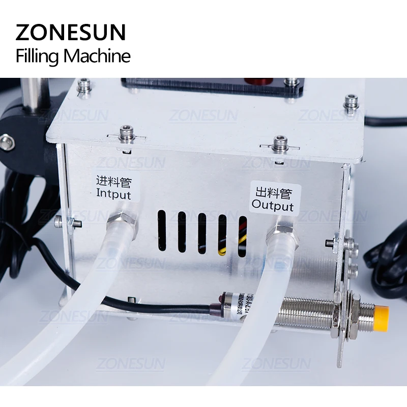 ZONESUN Semi Automatic Liquid Filling Machines High-precision Heat-resistant CNC Machine Water Fruit Juice Milk Bottle Filler 5