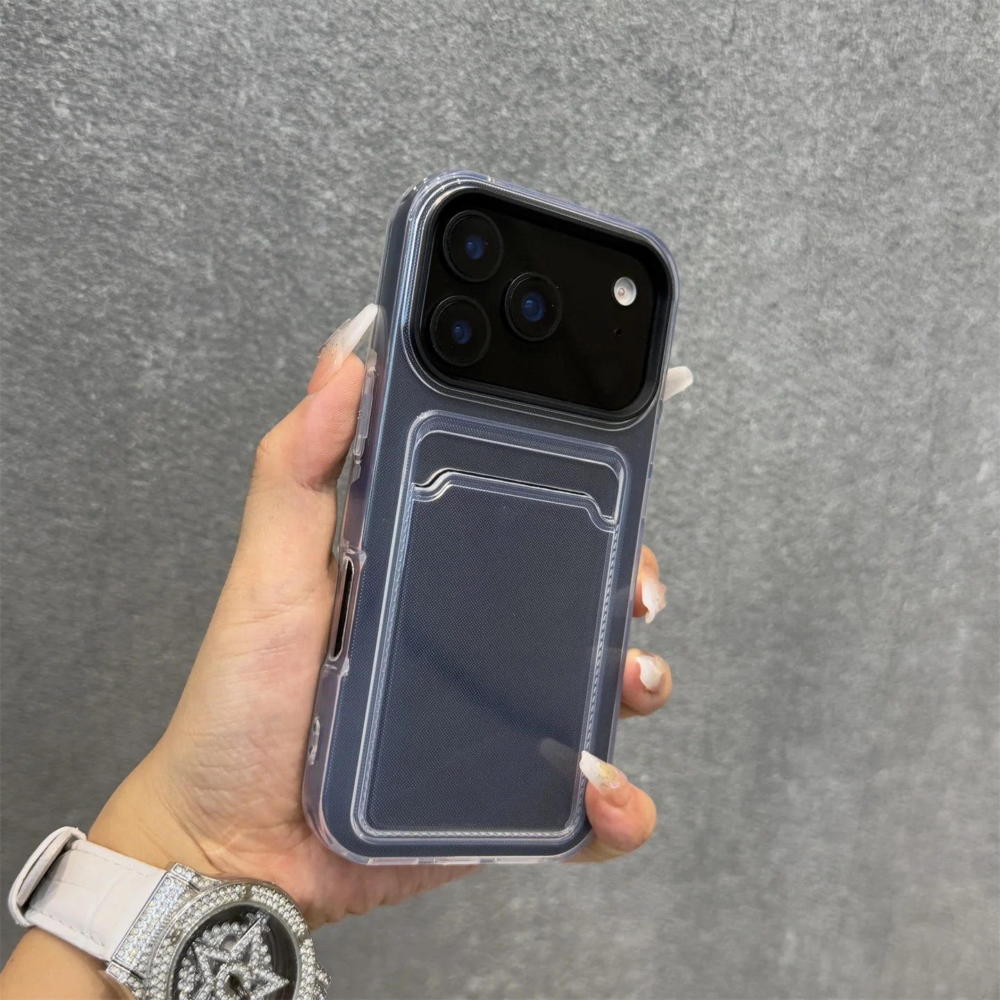 Candy Color Shockproof Phone Case with Card Slot and Photo Clip