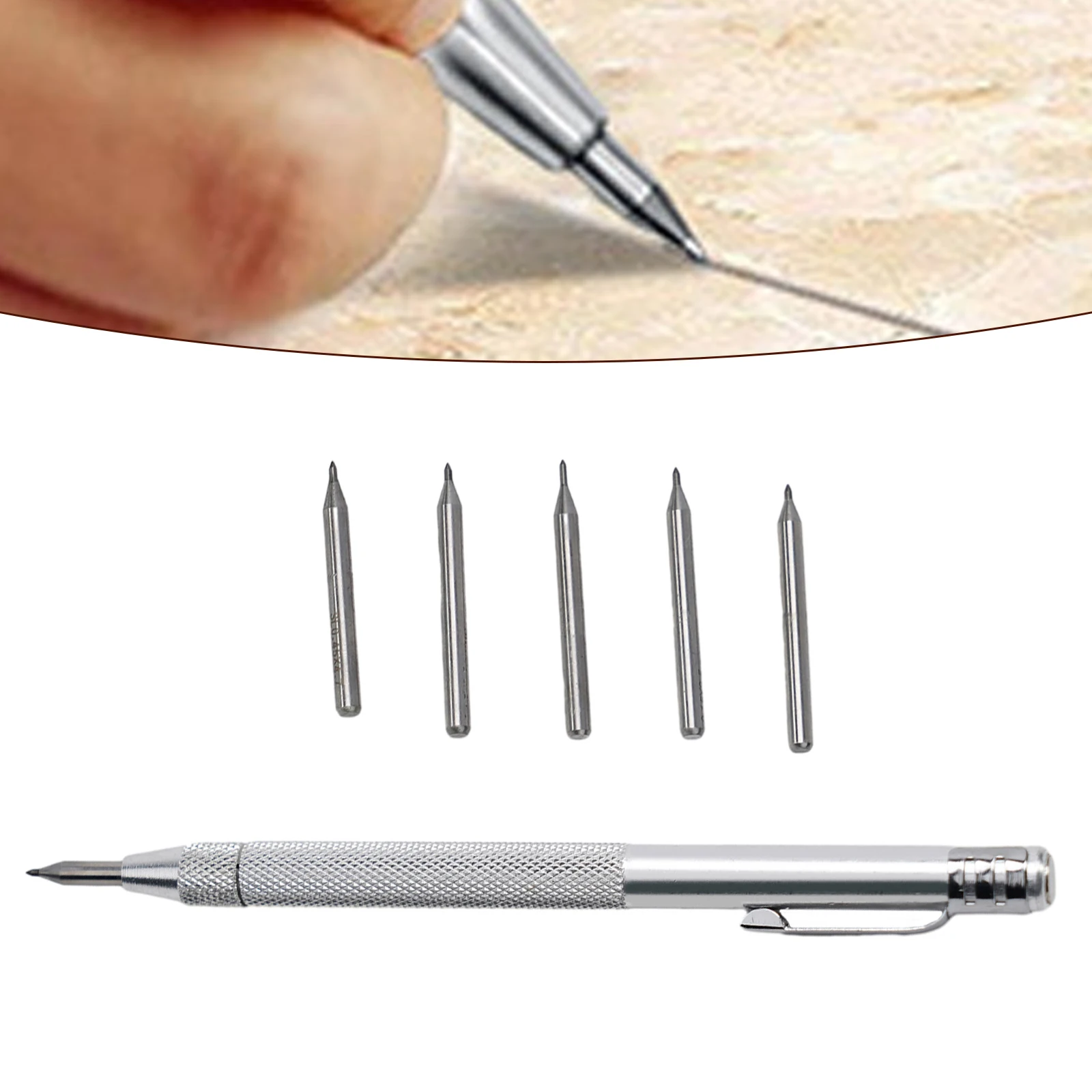 1 Set Tungsten Carbide Tip Scriber Engraving Pen Marking Tip For Glass Ceramic Metal Construction Marking Pen Hand Tools