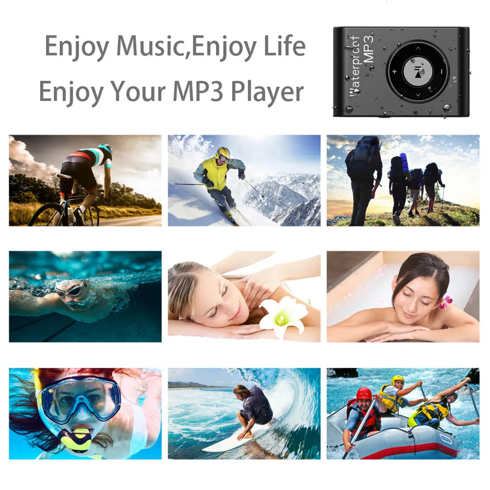 Waterproof Swimming MP3 Player Stereo Music MP3 Walkman with FM