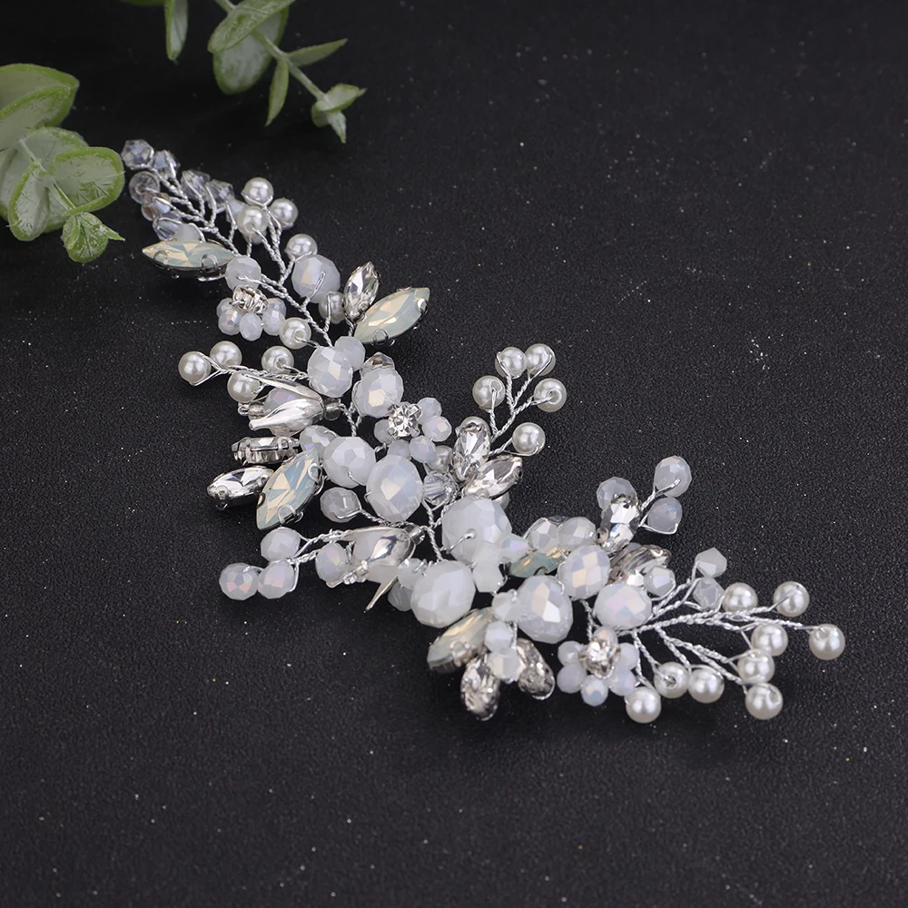 Beautiful Bridal Headband Wedding Dress Hair Accessories Elegant Women Crystal Pearl Jewelry Bride Headdress Ornaments