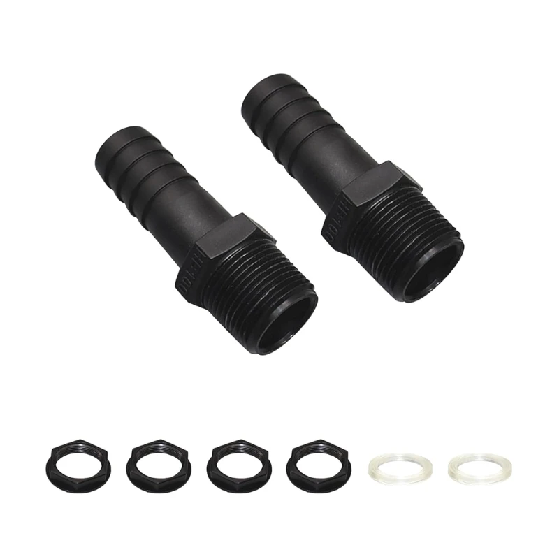 

C63B Water Butt Connection Set Water Butt Connector Connection Hose Connectors 25mm Hose Clamps Rain Butt Connectors