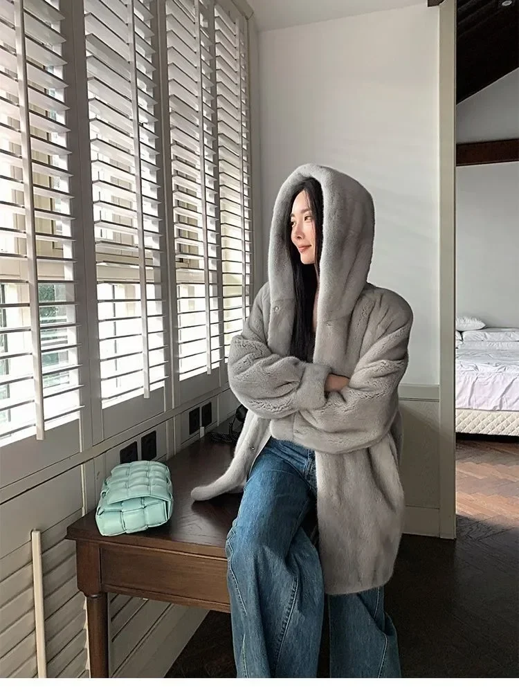 Winter Coat Parkas  for Women Winter Fur Coat Women\'s Imitation Mink Fur Hooded Coat 2023 Winter New Style Jackets for Women