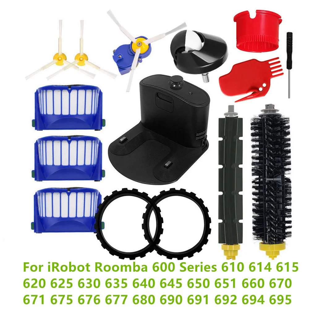 Per Irobot Roomba 600 Serie Filtro Hepa Spazzola Laterale Principale Motore Caricatore Dock Per Irobot Roomba 610 620 630 640 650 660 670 680 69