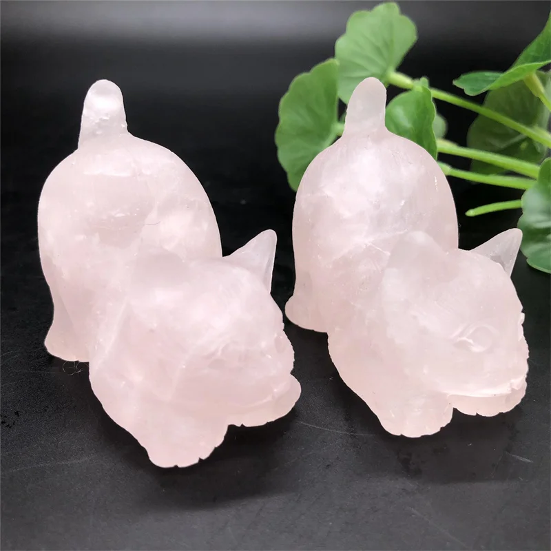 

Статуэтка кошки из натурального прозрачного кварца, Статуэтка из драгоценных камней, восстанавливающий кристалл, удача, рейки ручной работы, резное животное, домашний декор на удачу, 1 шт.