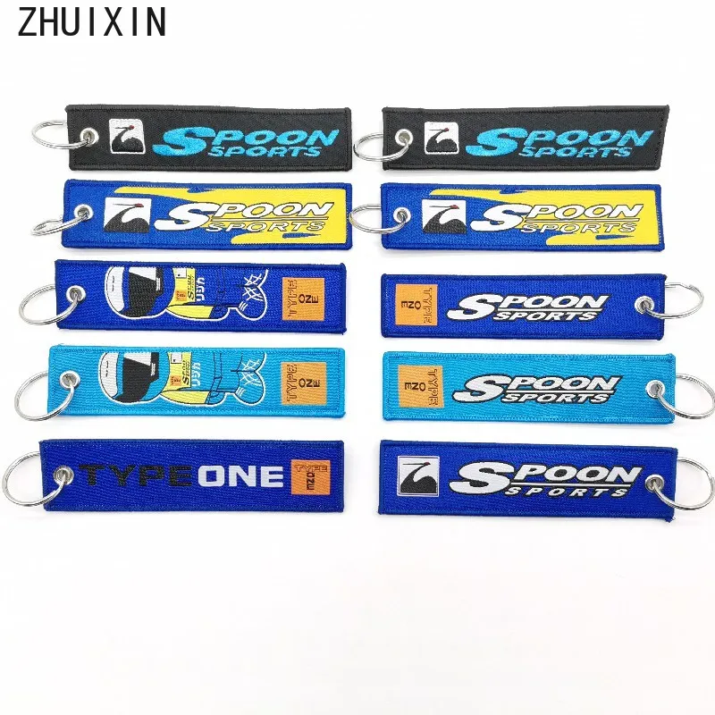

Car Keychain For Spoon Logo Nylon Lanyard Keyring Decoration Men Gift For Honda Civic Dio Fit Crv Motorcycle Auto Accessories