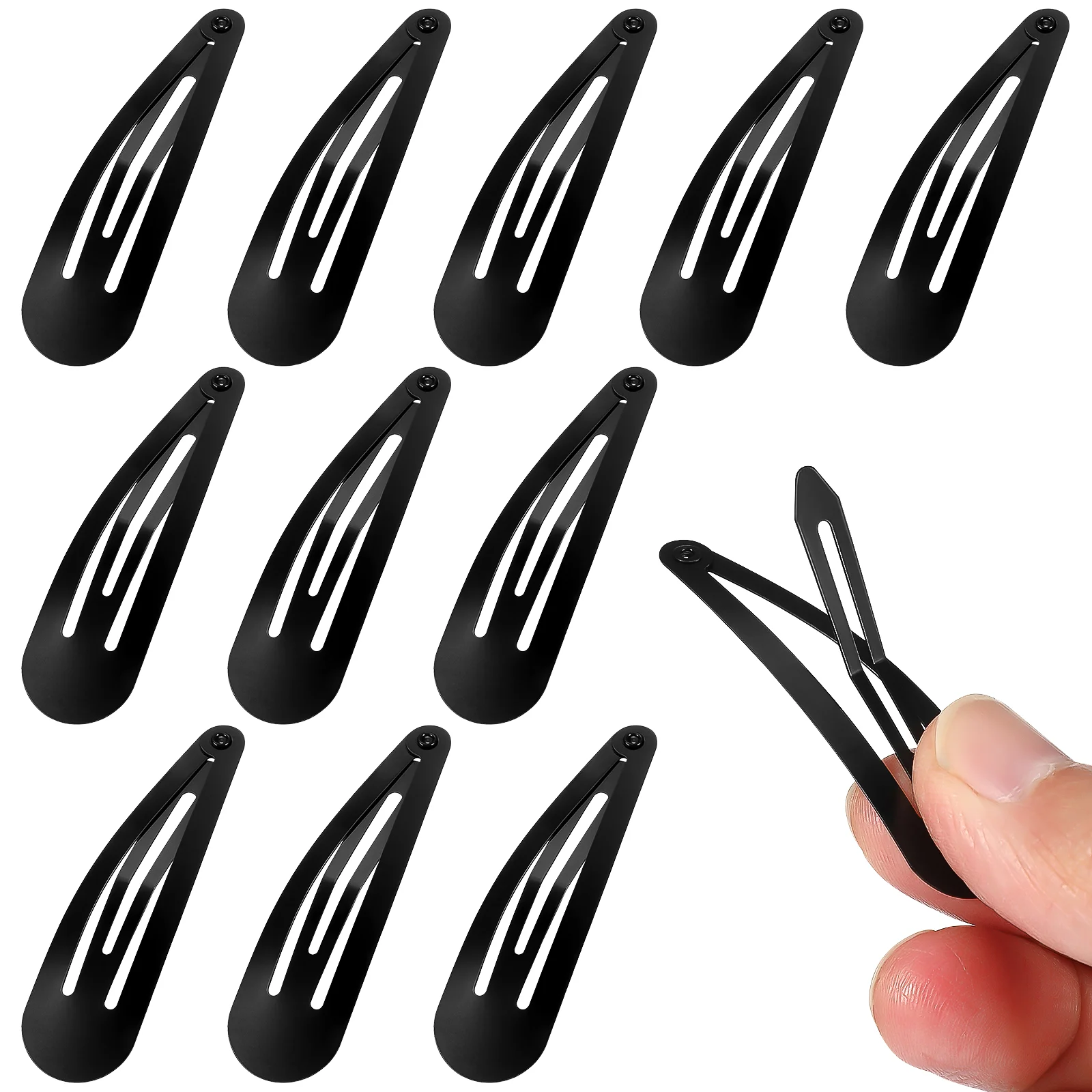 

50 Pcs Hair Claw Clip Snap Barrettes Clips for Girls Metal Hairclipsfor Women Black Child Women's