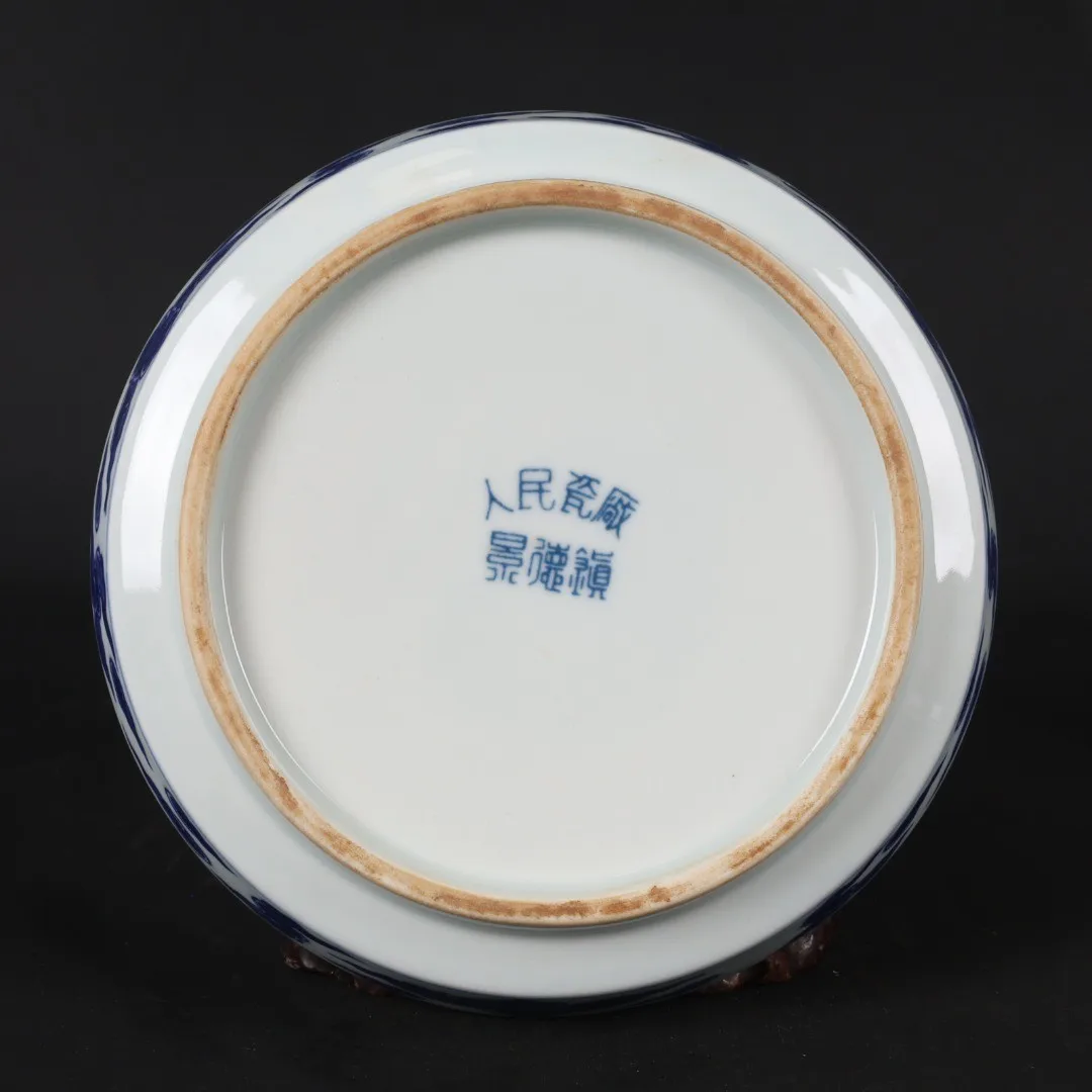 Chinese Ceramic Appreciation Plate Decorative Plates For Home Decoration And Accessories Jingdezhen Blue And White Phoenix Plate 6