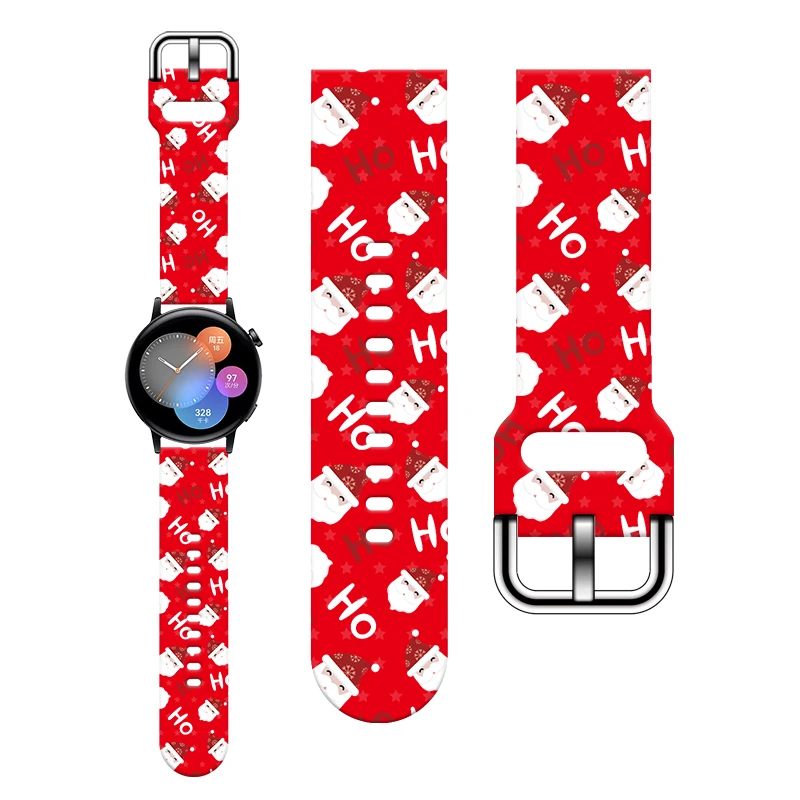 

Christmas 7 20mm Strap for Samsung Galaxy Watch 6/5 40mm 44mm Silicone Band Replaceable Bracelet 22mm for 5Pro 45mm Watchband