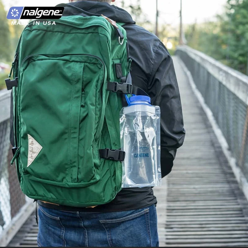 Nalgene-Portable Transparent Water Bottle, Ultra Light, Folding Water Bag, Outdoor Sports, Camping, Hiking Drinking Bottle