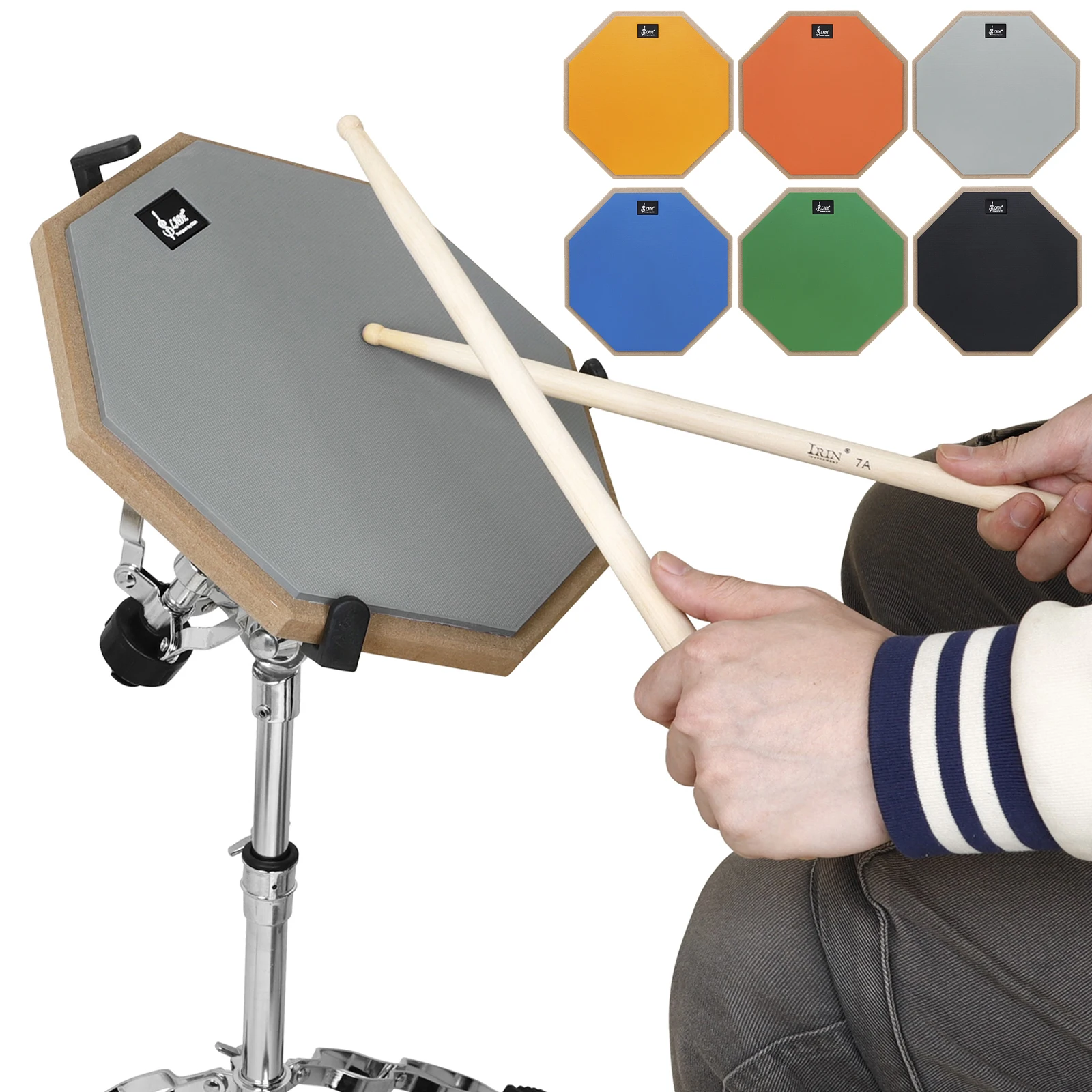SLADE 8/12-Inch Drum Practice Pad Silent Rubber Wooden Dumb Mute Training For Jazz Drums Beginners