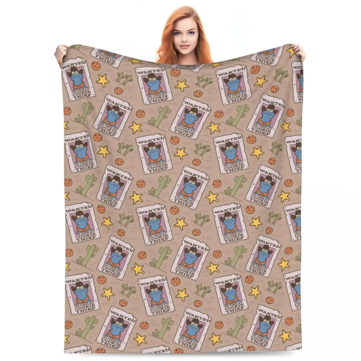 

Funny Cookies Monsters Wanted Merch Blankets Flannel Bedding Throw Blankets Comfortable Lightweight for Travel Plush Thin Quilt