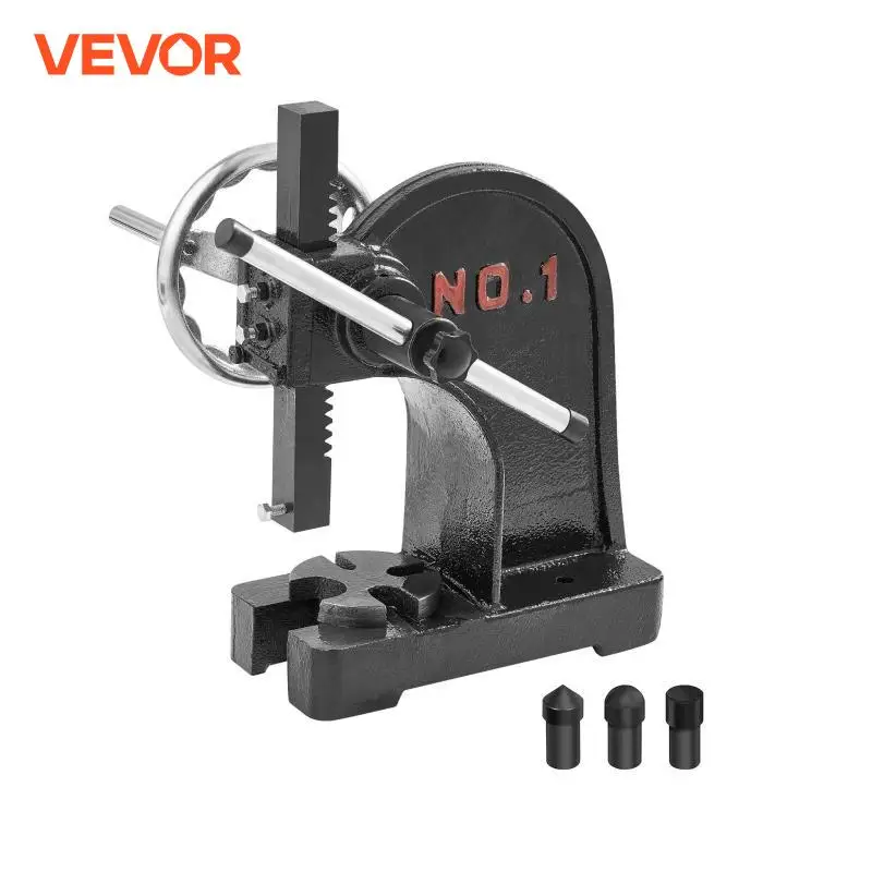 Heavy Duty Arbor Press 1 Ton Ratchet Leverage Arbor Press with Handwheel Manual Desktop Metal for Riveting arbor press