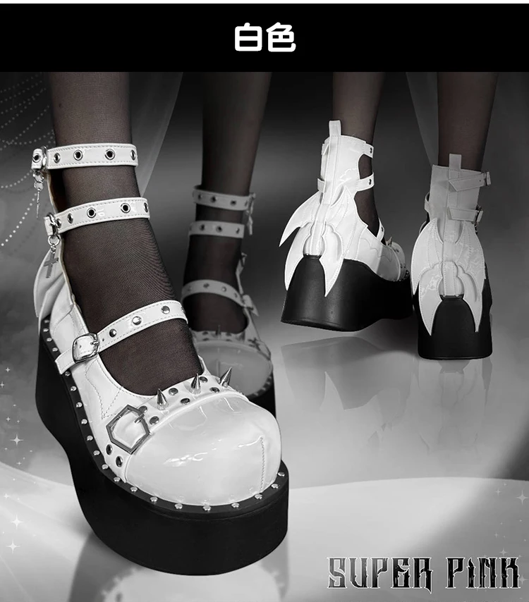 Original Lolita Punk Y2K Chunky Heels New 2024 Spring Hot Girl Thick Bottom Round Head Pumps Women Paltform Shoes