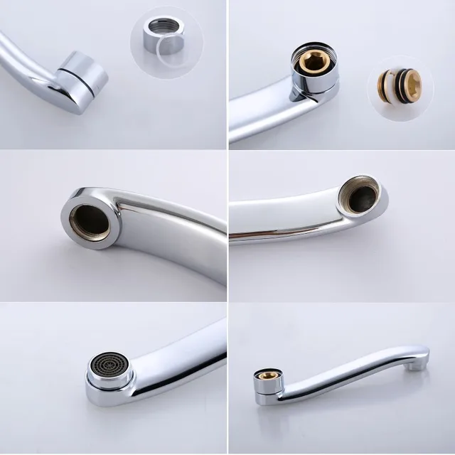 ก๊อกน้ําห้องครัวผนังรั่วอะไหล่ซ่อม Movable Connector Water Outlet ข้อศอก S-bend หลอด Bubbler ท่อน้ํา 4