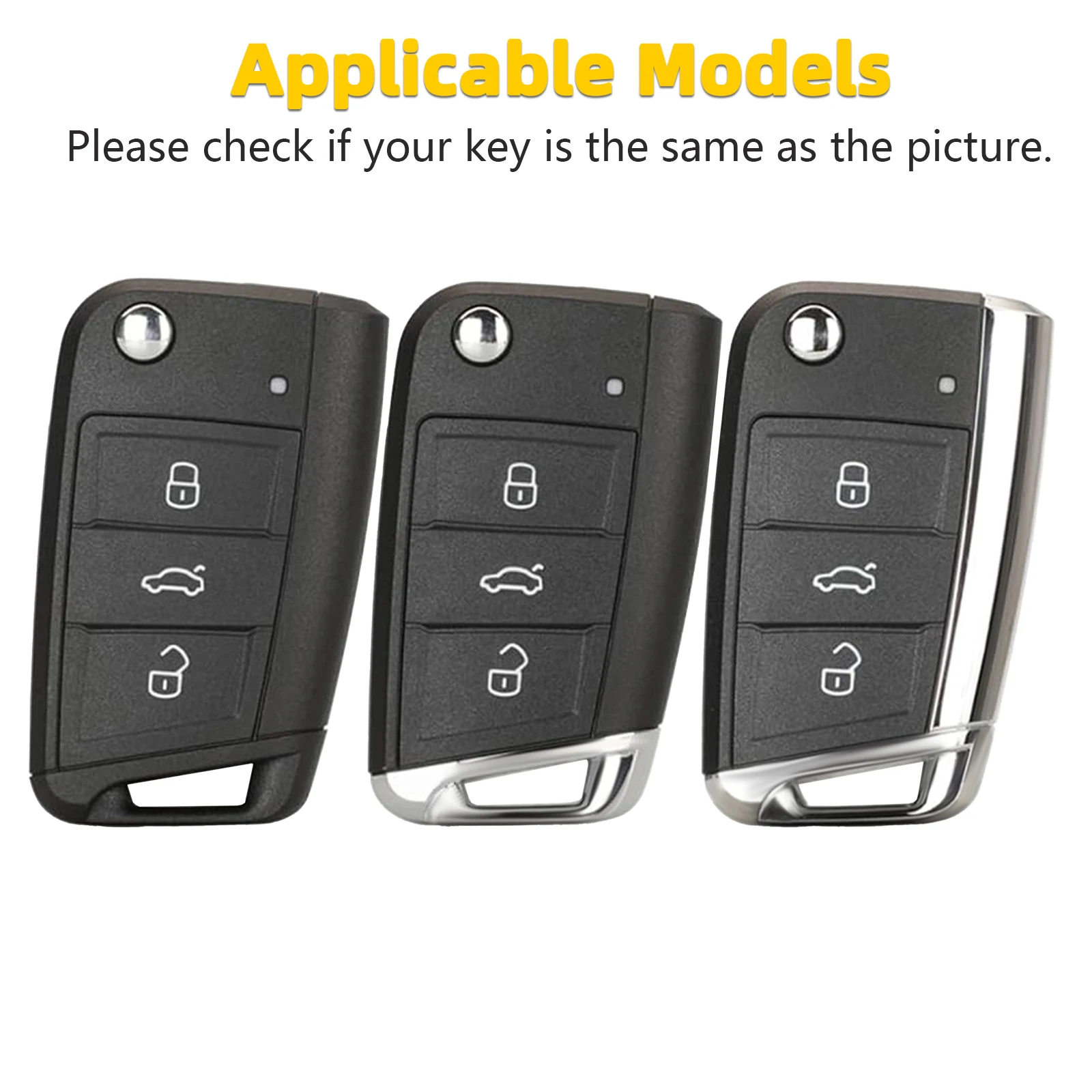 Weiche TPU-Autoschlüsselhülle für VW Polo Skoda Octavia A7 Kodiaq Seat Ateca Leon Golf 7 MK7 VII Tiguan Halterschutz – Detail 1