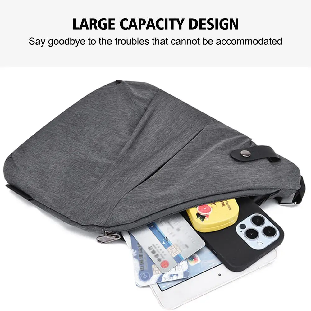 Travel bags Leisure bag Fashion Men's Chest Pack Shoulder Bag Messenger Sling Bag Crossbody Black Outdoor Anti-theft Travel