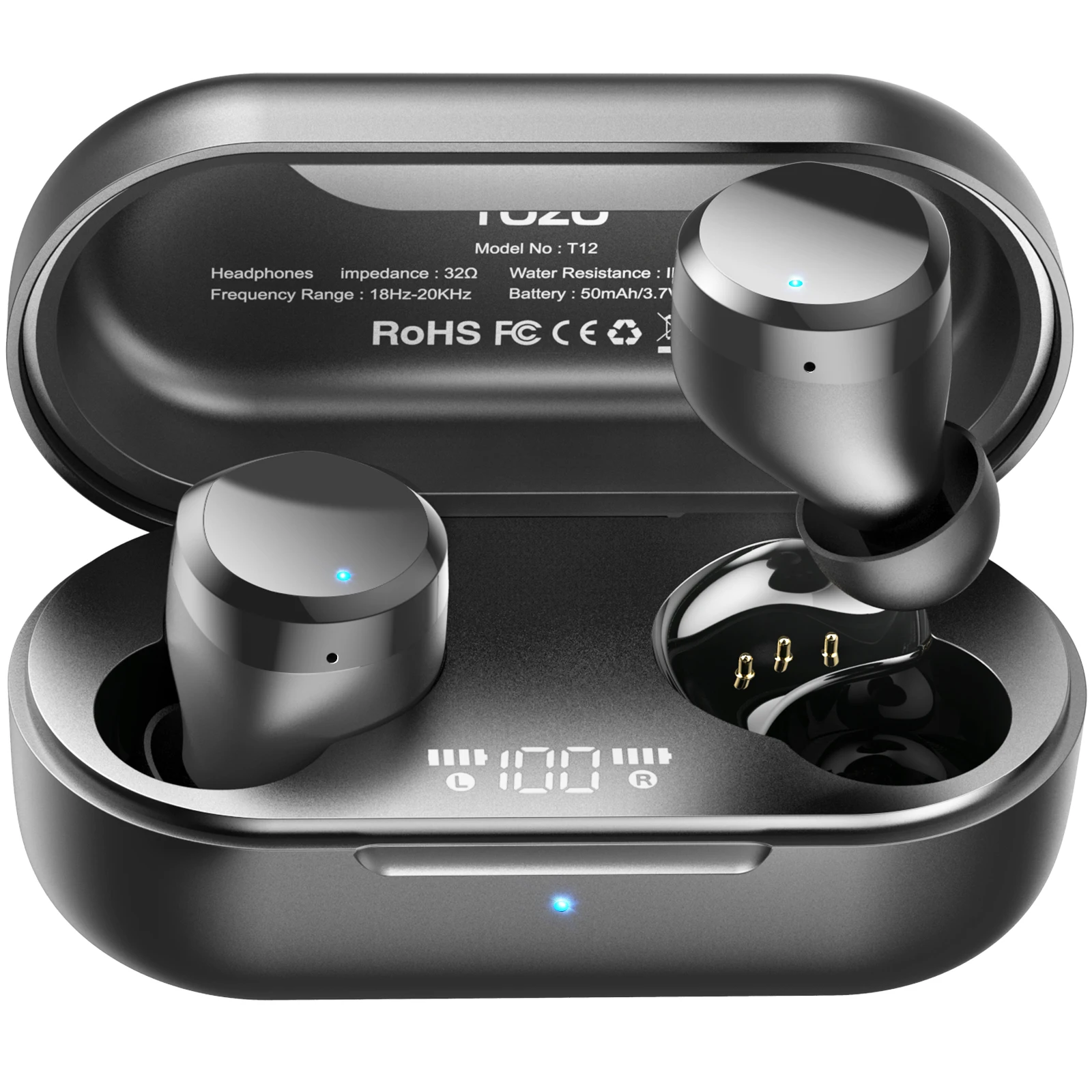  TOZO - T10 - Auriculares inalámbricos Bluetooth 5.0 1 Negro :  Electrónica