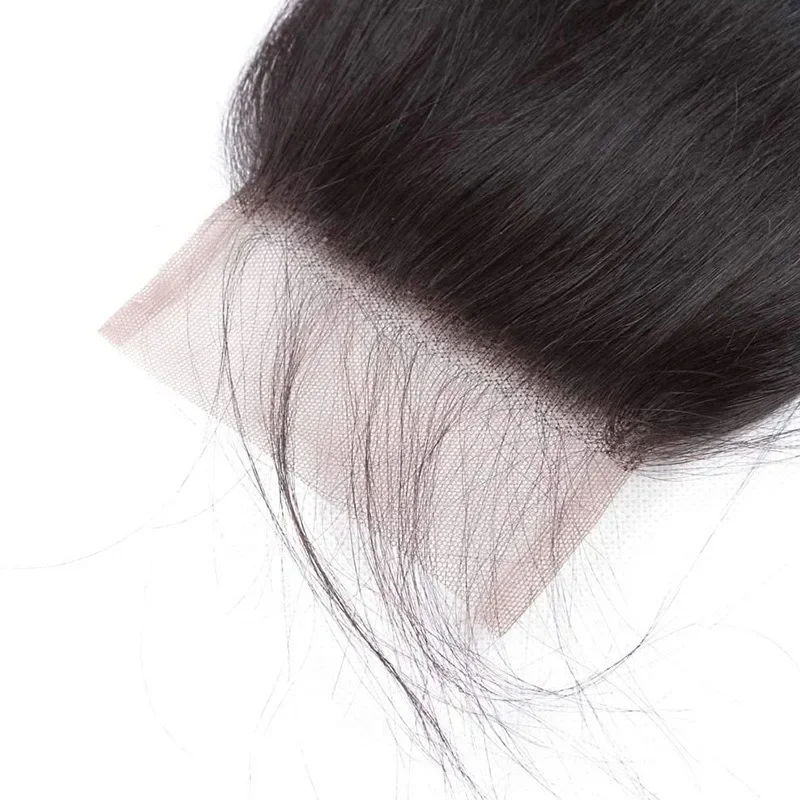 4X4 Lace Closure Straight Hair Real Brazilian Human Hair Natural Color Remy Swiss Lace 10-20 inches High Quality