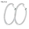 Follow Cloud Full Enternity Moissanite 0.86CT Hoop Earrings for Women Sparkling Lab Diamond Earrings 925 Sterling Silver Jewelry 1