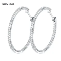 Follow Cloud Full Enternity Moissanite 0.86CT Hoop Earrings for Women Sparkling Lab Diamond Earrings 925 Sterling Silver Jewelry 1