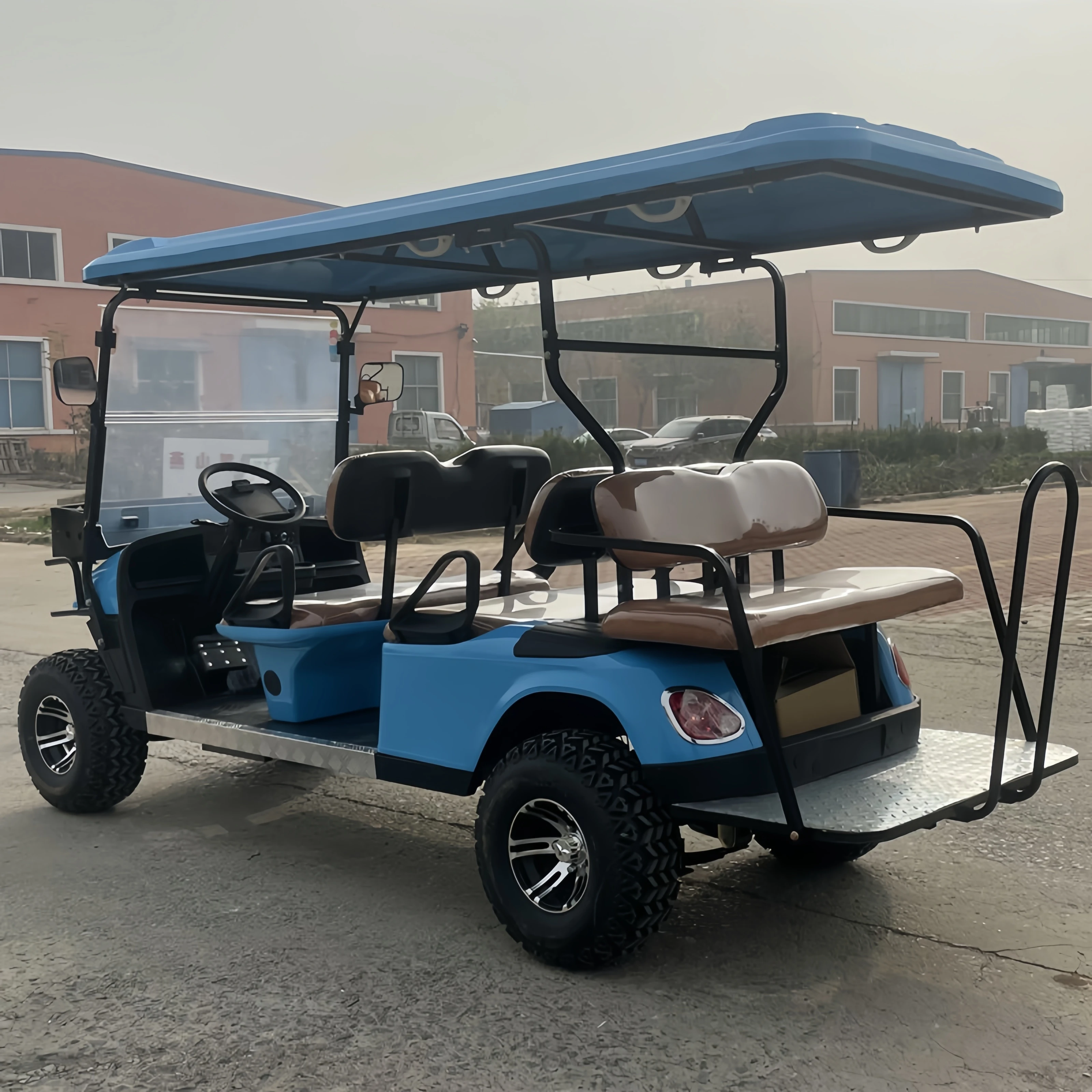 factory discount price for six seater (4+2) electric club car, off-road vehicle, electric or gas golf cart