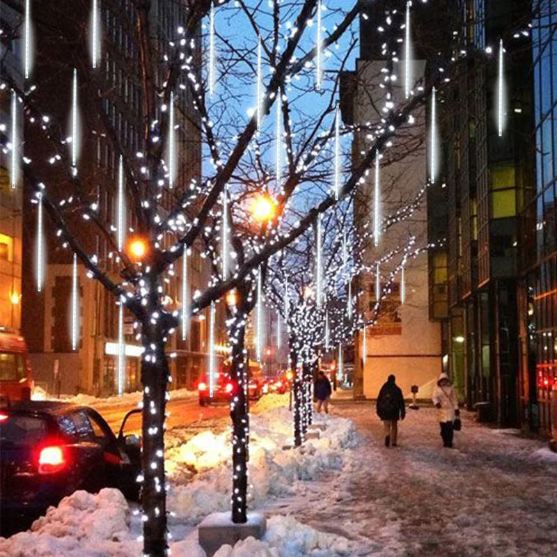 

Holiday Fairy Lighting 30cm 50cm 8 Tubes LED Meteor Shower Icicle Light String Christmas Bedroom Decor Garden Wedding Decoration
