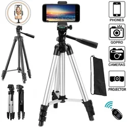 DSLR Tripod For Camera Phone Aluminum Travel Tripode Flexible Lightweight Light Stand Photography for Live Youtube Cellphone