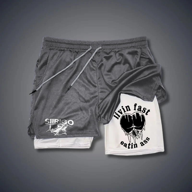 2024 Summer New Men's Double Shorts Fitness Fashion Leisure Fitness Brand Shorts High Quality European and American Style 4