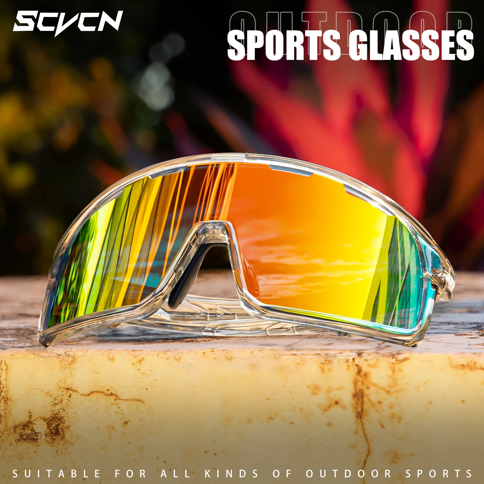 SCVCN Sports Photochromic Sunglasses Men Outdoor Bicycle Cycling Glasses Women Driving Bike Eyewear UV400 Climbing Goggles