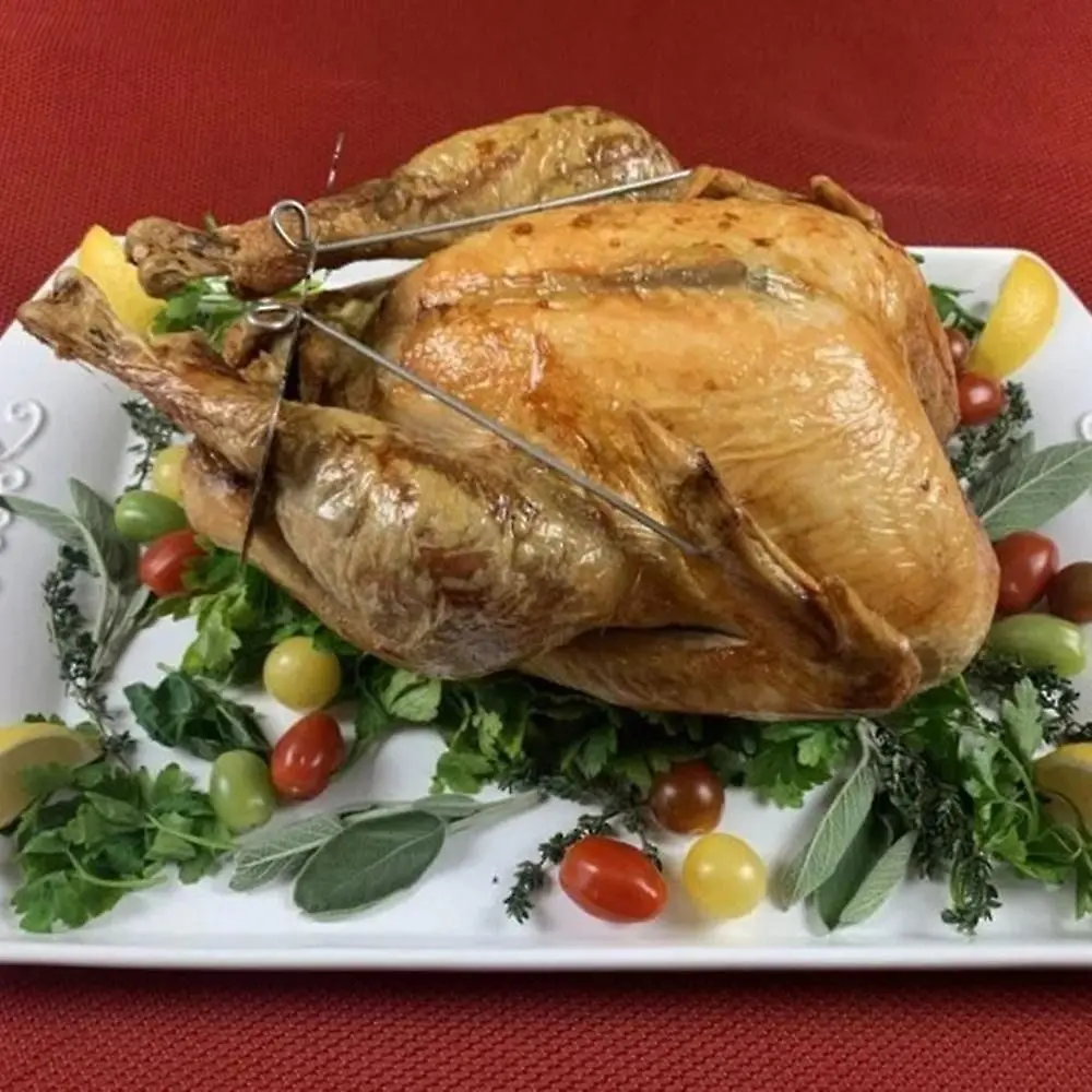 Rotisserie Cooking BBQ Tool Turbo Trusser For Chicken Or Turkey Say Goodbye To Slippery Hands And Butchers Twine