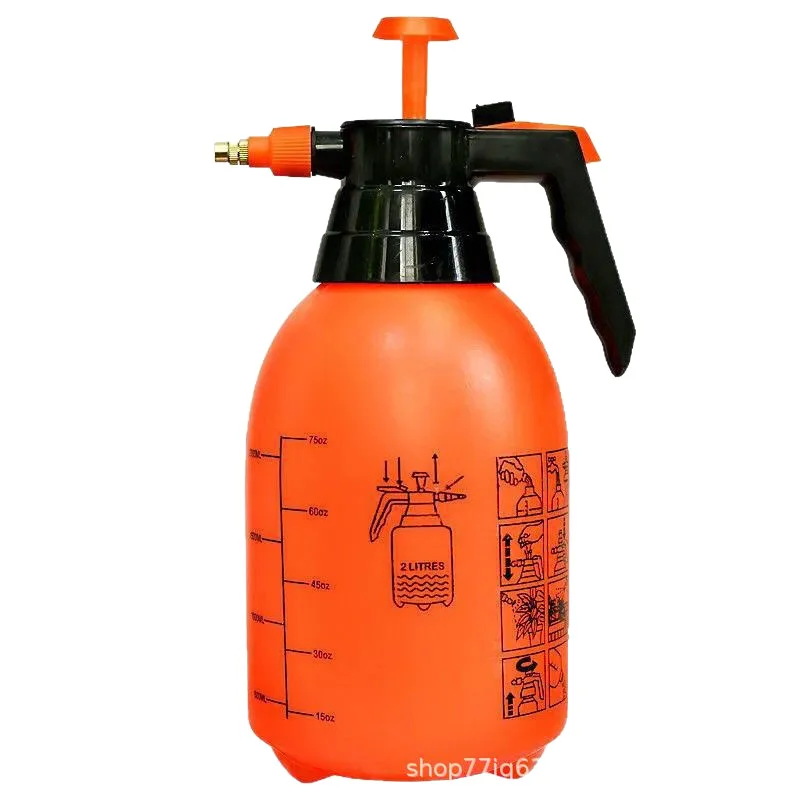 1 Stück Handpumpen-Sprühgerät, Garten-Druckwassersprühflasche mit Verstellbarer Messingdüse für Garten und Rasen, 2 Sprühmodi