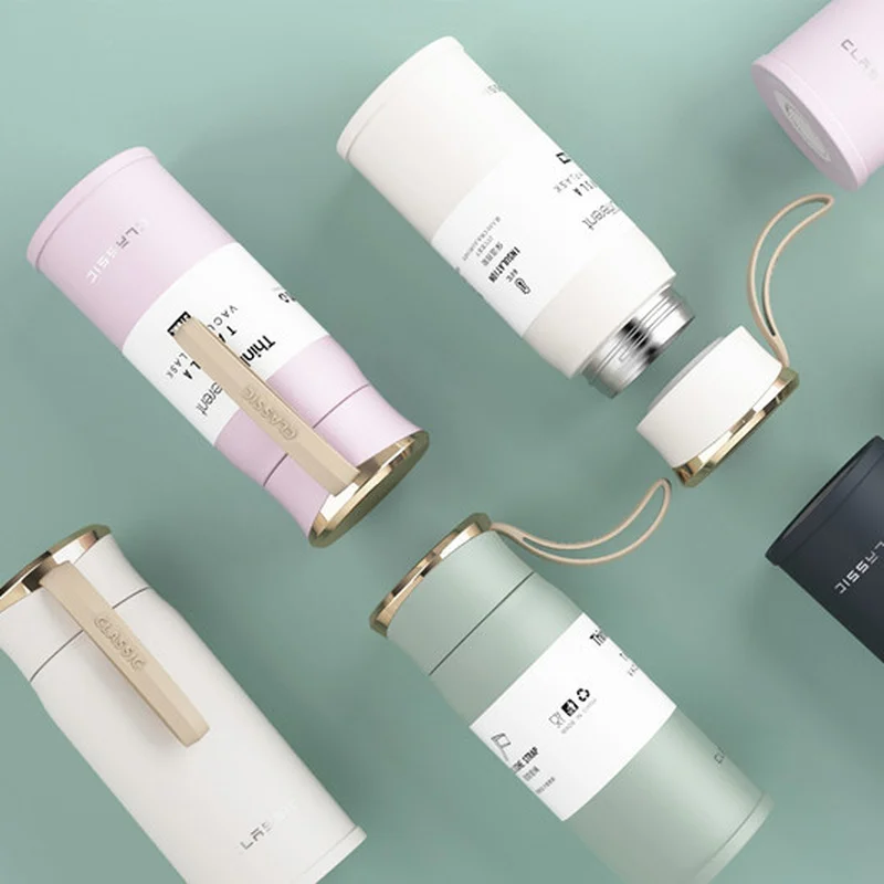 Small Portable Thermos Bottle 310ml Vacuum Flask Insulated Coffee Cup 304 Stainless Steel Tumbler Termo Acero Inoxidable Office