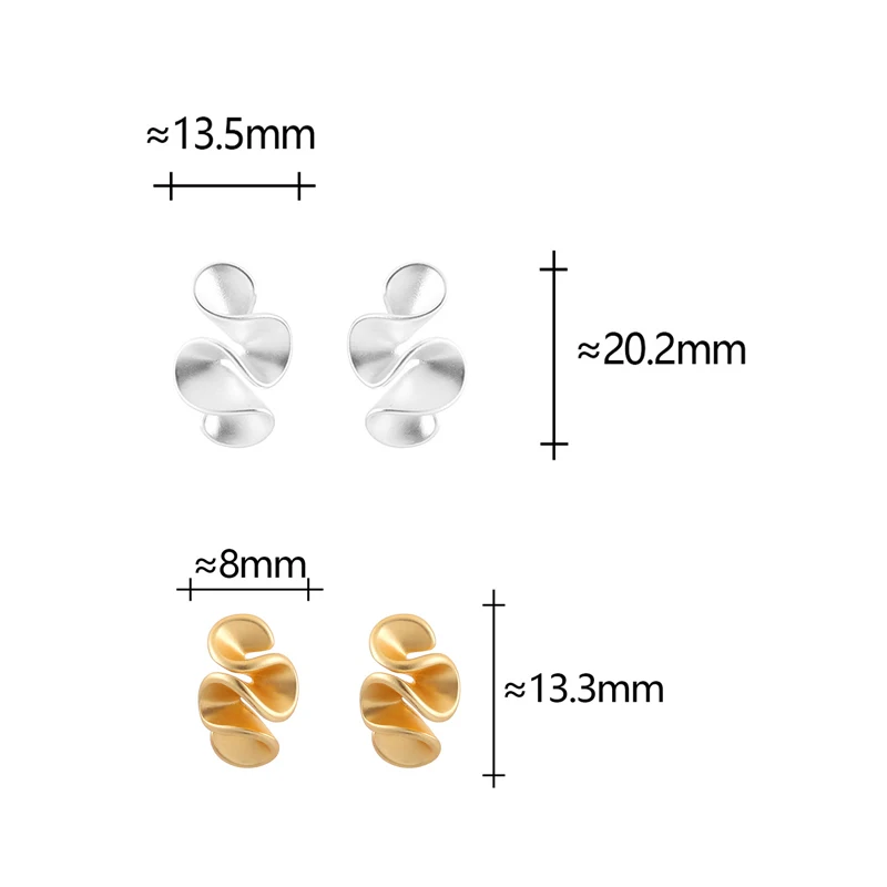 Silver Color Twisted Flower Stud Earring for Women